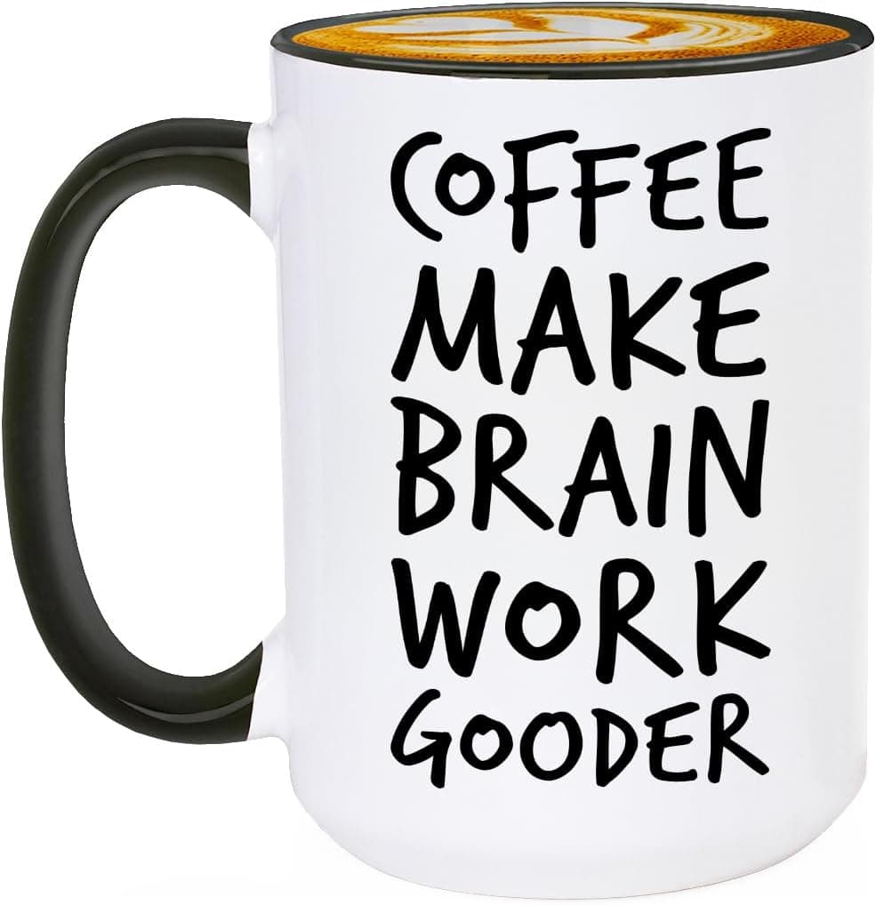 Veracco ceramic mug with the text "Make Brain Work Gooder" printed on the side.